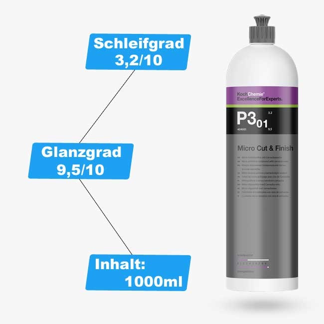 Preview: Koch Chemie Micro Cut Finish P3.01 1l Micro-Schleifpolitur mit Carnaubawachs
